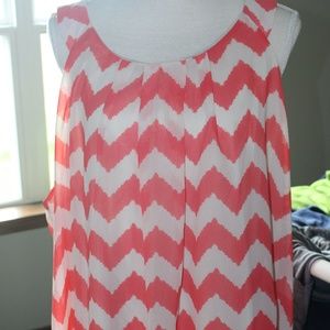 Coral/White Chevron Tank